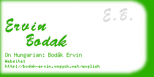 ervin bodak business card